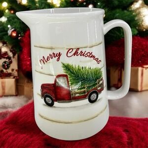 Maxcera Christmas Pitcher Tree in Red Truck  7.5x5.75"